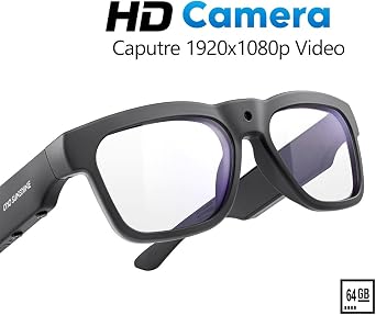 OhO Smart Glasses, Camera & Bluetooth Sunglasses with Open Ear Speaker Headset Headphone, Polarized UV Protection