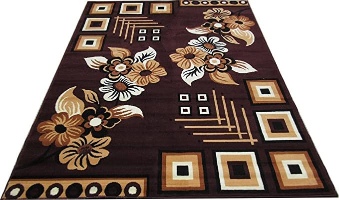 Image of Soft Thick Washable Rugs for Home Decor Living Room 6x8 Feet (180 x 235 Cm) Brown Color