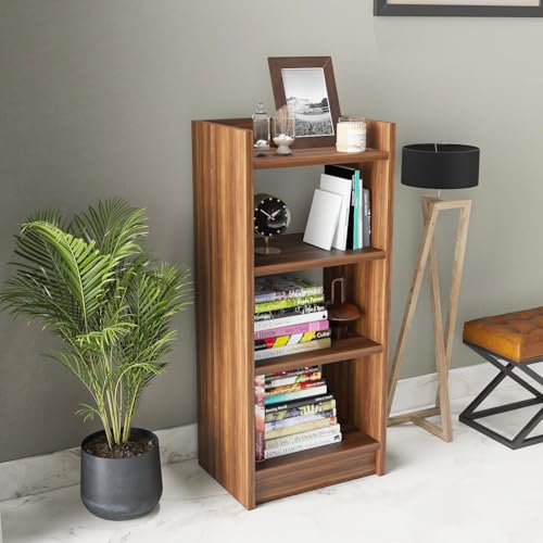 Image of Furniture Cafe 3-Tier Brown Bookshelf - Engineered Wood Open Book Rack, Cube Shape Storage Organizer Stand for Home, Study Room, Bedroom, Living Room & Office