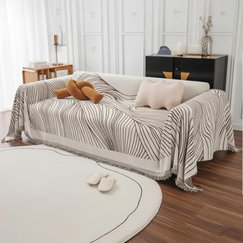 Image of The Furnishing Tree 3 Seater Reversible Chenille Sofa Cover, Double-Sided Luxury Throw, Anti-Slip Couch Cover, Soft & Comfortable Sofa Towel for All Seasons, Graphite Grey