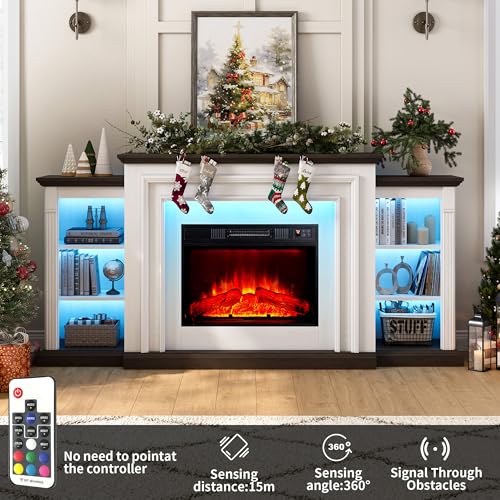 Boshiro 220096 72 Inch Led Lights Electric Fireplace With Mantel, Fireplace Tv Stand thumb #4