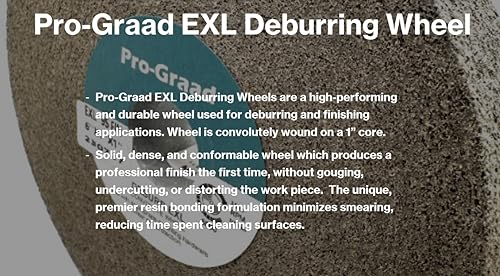 exl deburring wheel - 634 x 134 x 134 9s fine grit - silicon carbide - metal deburring finishing and polishing wheel - convolute - 05132 - 1 pack
