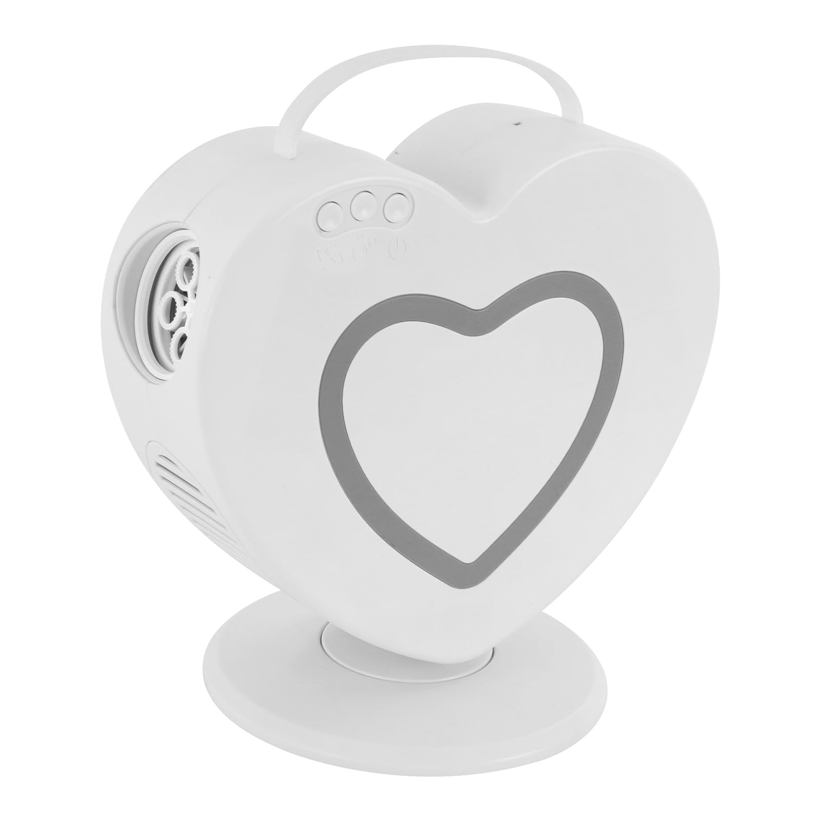 Máquina de pompas de jabón en forma de corazón, soplador automático, máquina de burbujas de jabón recargable, máquina de burbujas con rotación de 360° para niños al aire libre, juegos familiares