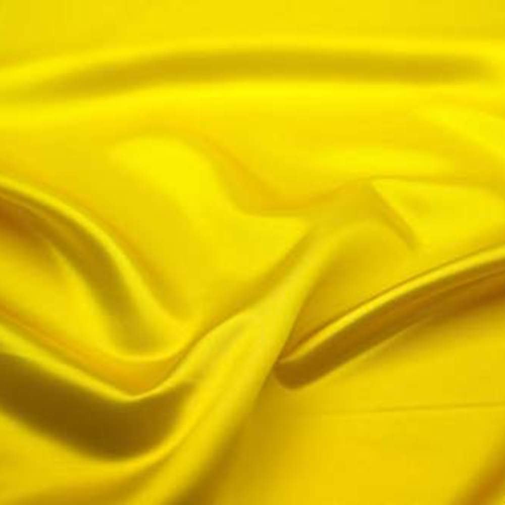 Pack of 40 Yard Charmeuse Bridal Solid Satin Fabric for Wedding Dress Fashion Crafts Costumes Decorations Silky Satin 44” Yellow Gold
