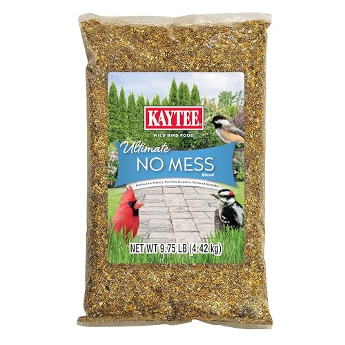 Kaytee Wild Bird Ultimate No Mess Wild Bird Food Seed For Cardinals, Finches, Chickadees, Nuthatches, Woodpeckers, Grosbeaks, Juncos and Other Colorful Songbirds, 9.75 Pound