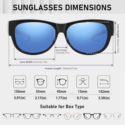 Image of HAOLOTA Sunglasses that Fit-Over Glasses Women Polarized, Trendy Cat Eye Sunglasses Wear Over Glasses, UV Protection