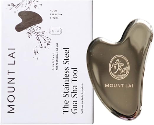 Mount Lai Stainless Steel Gua Sha Facial Tools – Face & Body Guasha Tools for Self-Care, Massager for Sculpting, Muscle Tension Relief & Puffiness Reduction