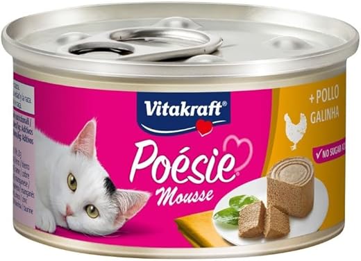 Vitakraft – Comida húmeda para gatos adultos Vitakraft Poésie mousse de pollo 85 g.