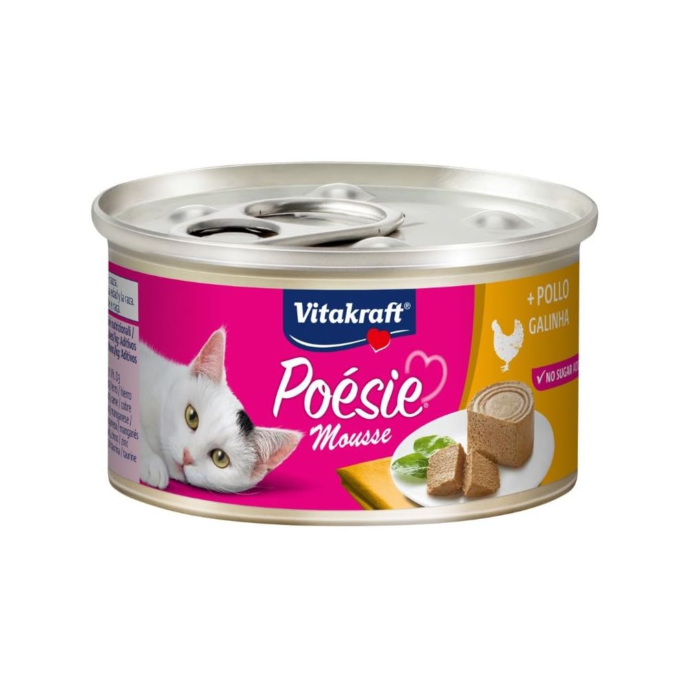 Vitakraft - Poésie Mousse, Fina y Delicada Mousse para tu Gato, Variedad Pollo - 85 g