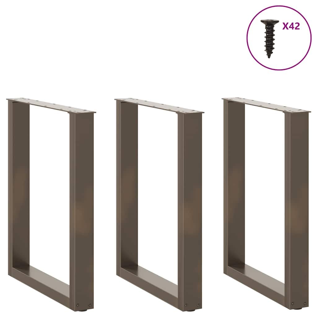 Gambe da Tavolo per Tavolino e Panca, Supporti per Mobili in Metallo a Forma di U con Livellatori Regolabili, Staffe Preforate e Viti per Progetti Fai da Te (70 x (72-73) cm)