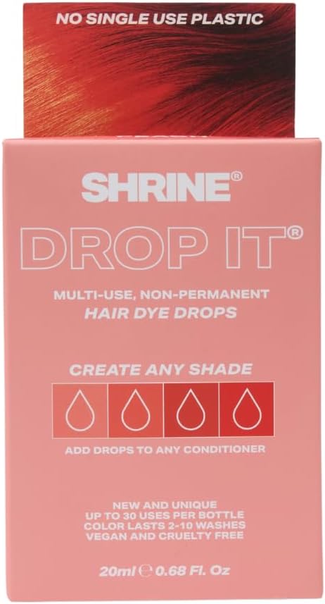 Drop It Hair Dye Kit - Semi-Permanent Hair Color | Create Any Shade From Pastel to Vibrant | 200 Drops Per Bottle | Multi-Use, Vegan & Cruelty Free PEACH