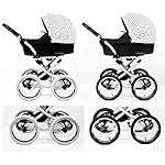 Lux4Kids Retro Kinderwagen 3 in 1 Komplettset mit Autositz Buggy Megaset Marget Mint 4in1 mit Isofix
