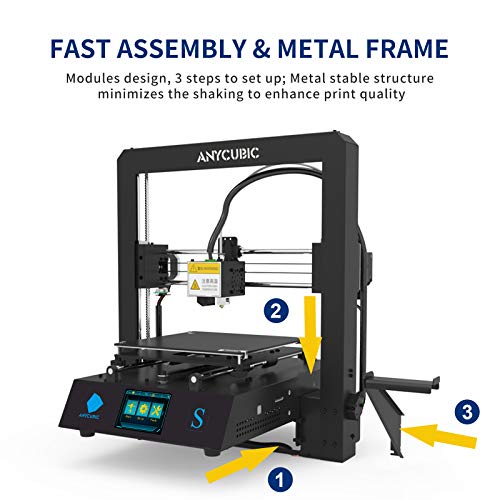 ANYCUBIC Mega S 3D Printer, FDM 3D Printer with Extruder and Suspended Filament Rack + Free Test PLA Filament, Works with TPU/PLA/ABS, 8.27''(L) x8.27''(W) x8.07''(H) Printing Size