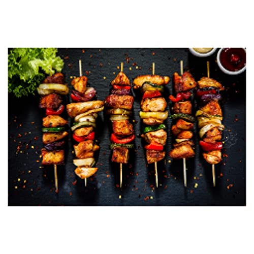 Peinture Brochette de Poulet Kebab pour l'ambiance chaleureuse d'un restaurant ou d'un coin barbecue