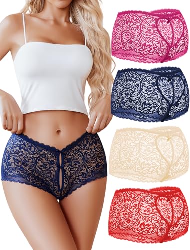 Culottes sexy en dentelle pour femme sous-vêtements taille haute Avidlove