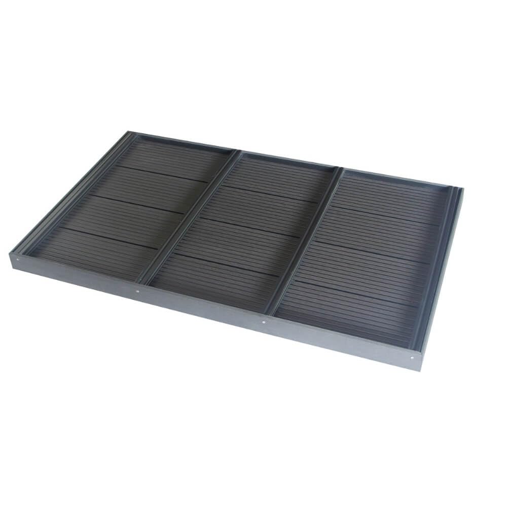 Home Deluxe - WPC Bodenplatte Gaia - Farbe: Anthrazit, 105 x 63 x 5,5 cm - rutschfest und Splitterfrei I Solarduschenzubehör Fußmatte
