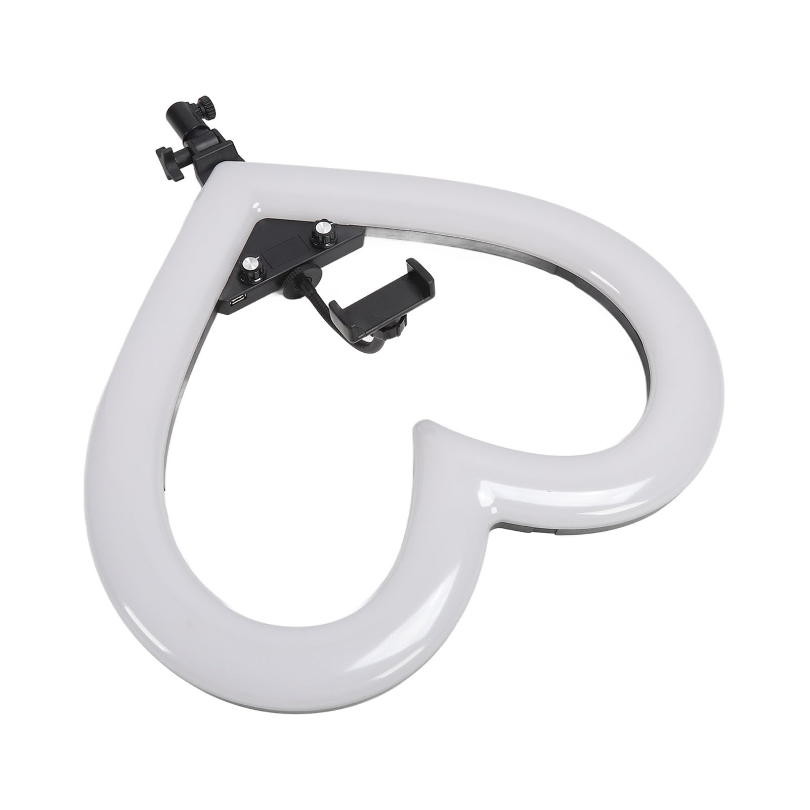 Anneau Lumineux à LED avec Trépied, 19 Pouces 3200-7000K Dimmable LED Fill Light avec Support de Téléphone, Love Heart Shaped RGB USB Selfie Ring Light pour la Photographie de