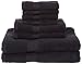 Premium 8 Piece Towel Set (Black); 2 Bath Towels, 2 Hand Towels and 4 Washcloths - Cotton - Machine Washable, Hotel Quality, Super Soft and Highly Absorbent by Utopia Towels