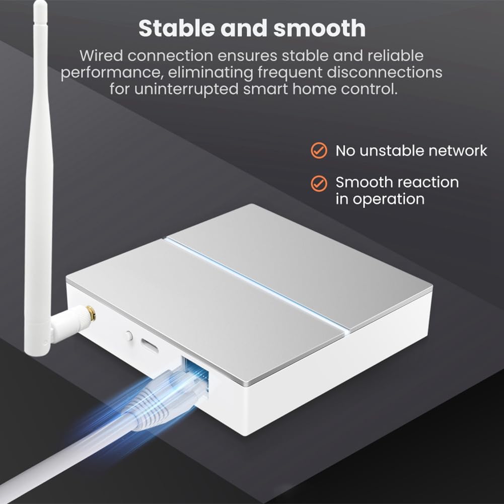 Hub de Enlace Inteligente Tuya Zigbee 3.0 con Cable y Antena para Control Remoto Inalámbrico.