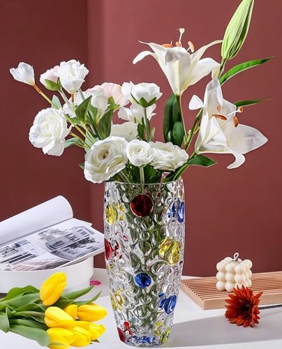 Vase en cristal lourd texturé de 25 cm pour une décoration d'intérieur luxe - 3