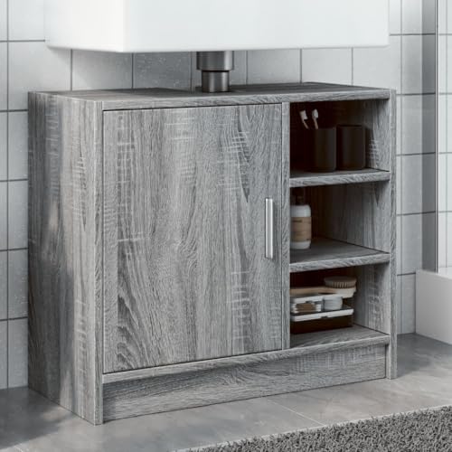 Generico Mueble lavabo gris Sonoma 63 x 29 x 55 cm de madera multicapa, juego de muebles para baño, 848134