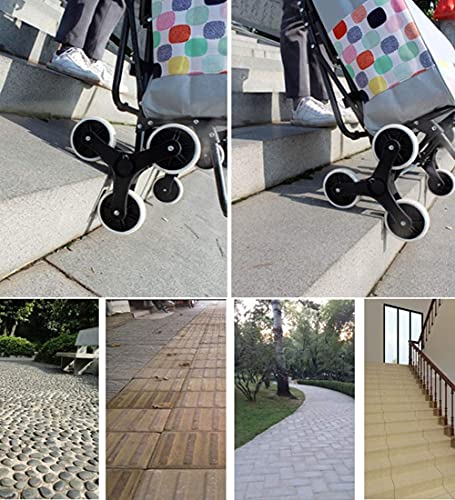 Einkaufstrolley auf Rädern Multifunktions-Einkaufswagen Trolley Old Age Bollerwagen Treppensteiger Hakengriff Sitz… – Bild 4