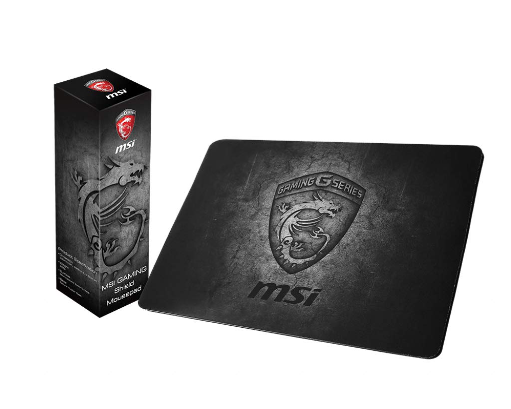 MSI Gaming Shield Mousepad Nero, Grigio Tappetino per mouse per gioco da computer