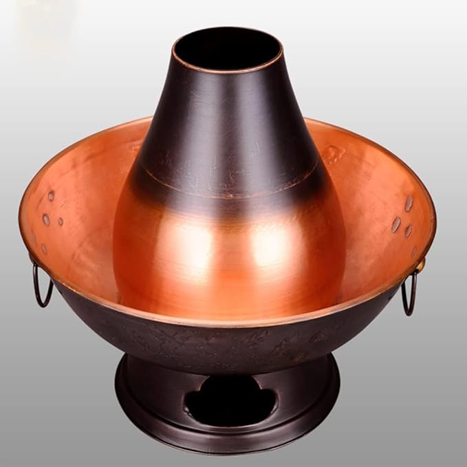 Olla de Cobre Tradicional China para Hot Pot Shabu Shabu 34cm miniatura 4