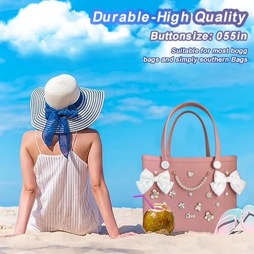 Image of Charms for Bogg Bag,Pearls,Butterfly Flowers and Chain for Bogg Bag Accessories Charms(20 pcs)
