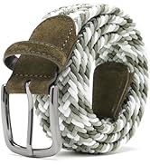 Fabio Valenti Men's Stretch Belt,Woven Braided Web Belt 1 3/8 for Golf Casual Pants Shirts Jeans