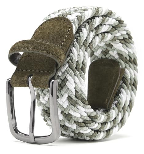 Image of Fabio Valenti Canvas Elastic Fabric Woven Stretch Braided Belts for Men Women Junior with Multicolored /Full Sizes