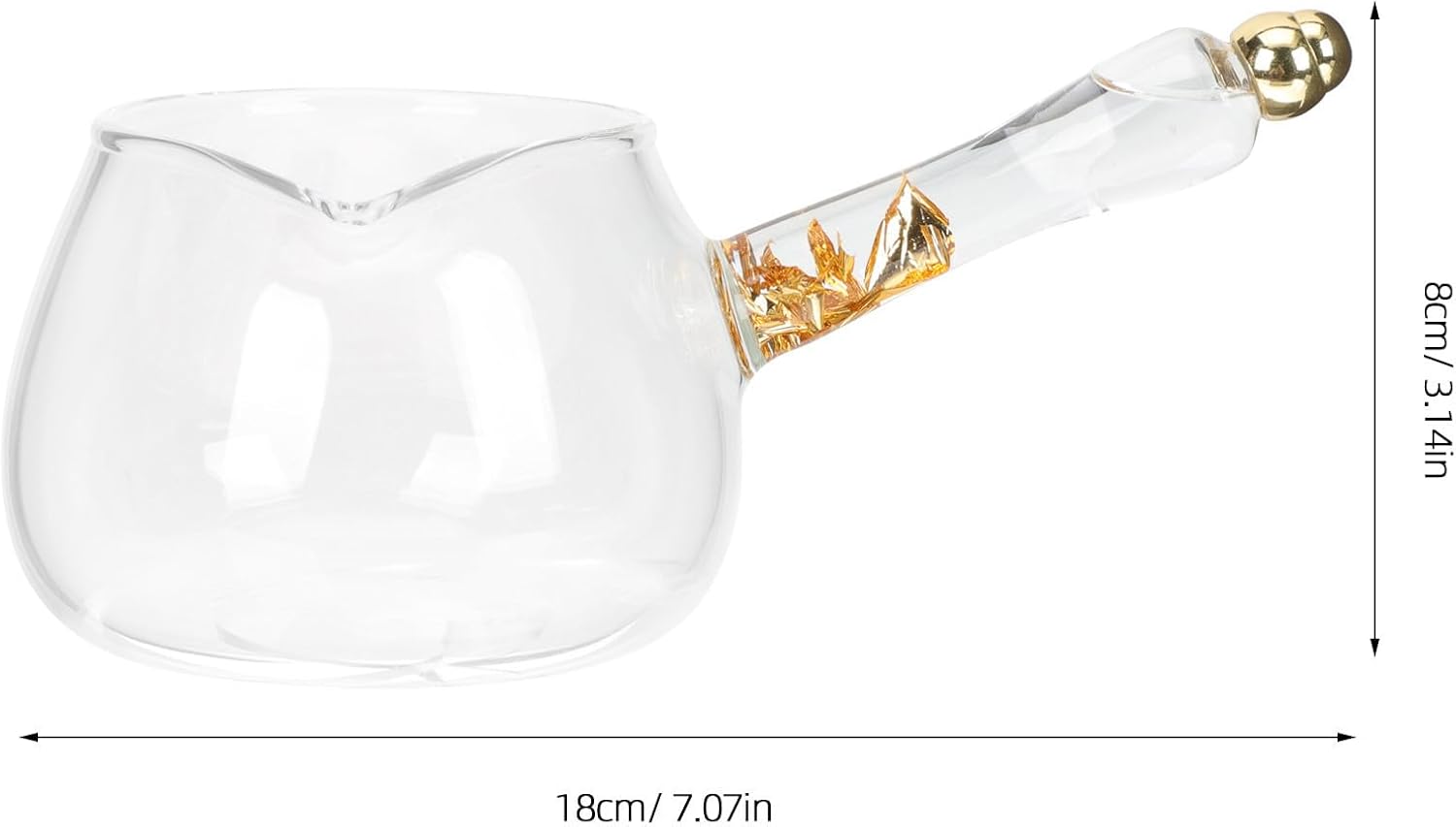 Glass Tea Pitcher with Side Handle, Beverage Jug for Serving