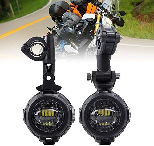 FieryRed 40W LED Auxiliary Lamp 6500K Fog Driving Light Kits For Motorcycle BMW K1600 R1200G, 1 Year Warranty