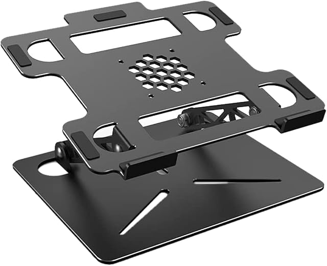 CGZZ Laptop Stand, Adjustable Laptop Stand, Portable, Foldable, Ergonomic, Sturdy Stand with Heat Outlet, Non-Slip Silicone, Compatible with Surface Laptop, from 10 to 17.3 Inches