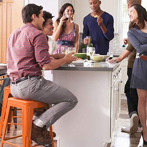 Fdw Metal Bar Stools Set Of 4 Counter Height Barstool Stackable Barstools 24 Inch 30 Inch Indoor Outdoor Patio Bar Stool Home Kitchen Dining Stool Backless Bar Chair (Orange, 24") #TOP1