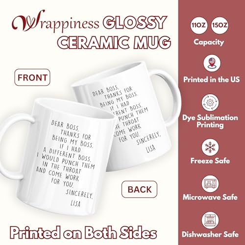 Taza para café Wrappiness Dear Boss, cerámica blanca miniatura 3
