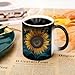 FZMVSQH Taza de café mágica con diseño de girasol Imagen de FZMVSQH Taza de café mágica con diseño de girasol