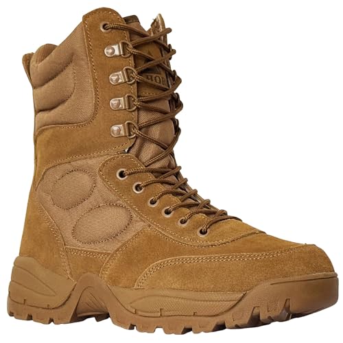Image of Man Tactical Military Boots Black Men's Shoes Desert Combat Army Outdoor Hiking Shoes Side zipper