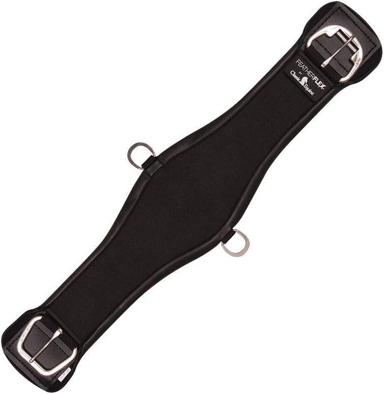 Classic Equine Feather Flex Roper Cinch, Color: Black, Size:28 (FFRCBK28)