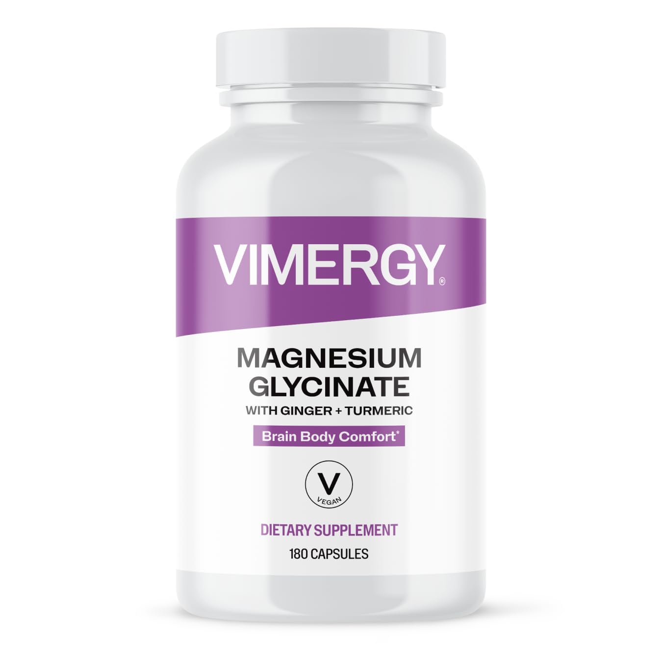 Magnesium 310mg, Brain Body Comfort*, with Turmeric & Ginger, 3 Mo Supply Unflavored 180 Count (Pack...