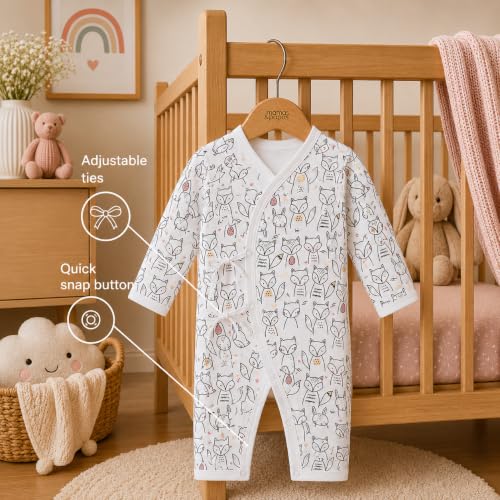 Image of The Mom Store Baby Romper Jabla Style Combo For Boys And Girls | Cotton | Soft Infant Bodysuit | Trendy Stylish Sleepwear For Newborn Baby | Printed | Unisex Comfortable Everyday Baby Wear