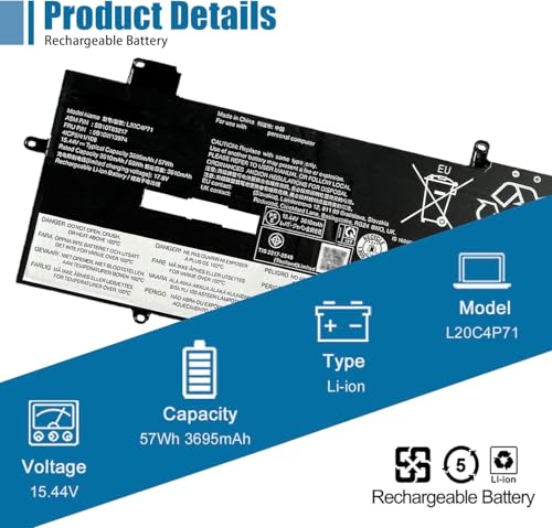 Image of L20C4P71 SB10T83217 5B10W13974 Laptop Battery replacement for Lenovo ThinkPad X1 Carbon 9th Gen 10th Gen X1 Yoga 6th 7th Gen 2021 Series L20M4P71 L20D4P71 L20L4P71 SB10T83216 5B10W13973 5B10W13975