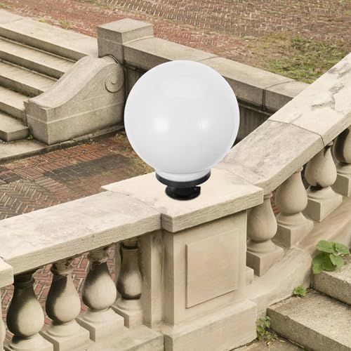 Globe lumineux extérieur blanc rond étanche pour éclairage applique de terrasse - 7