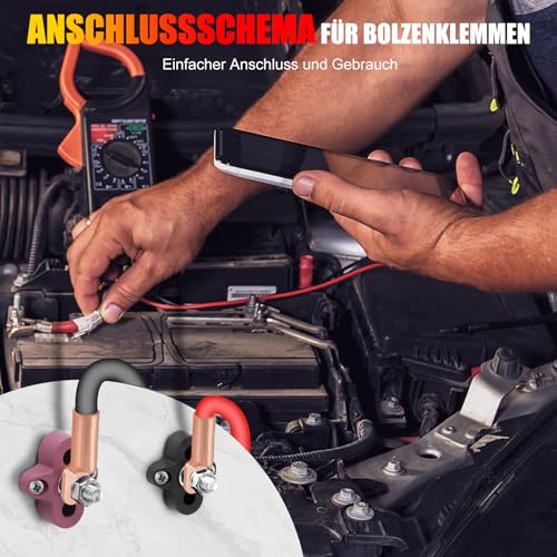 Rail de collecte distributeur 12V 48V double plot rouge noir pour batterie automobile - 6