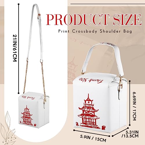 Chinese Takeout Box Tote Purse for Women Tower Print Crossody Shoulder Bag with 2 Adjustable Straps Christmas Bag Gift2