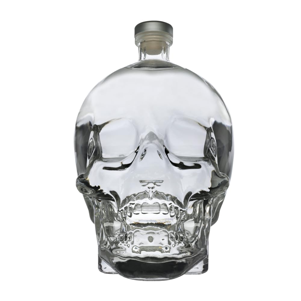 Crystal Head Vodka 3L, 40% ABV – Made from Canadian Corn - Award-Winning Premium Vodka, Clear Skull Shaped Glass Bottle