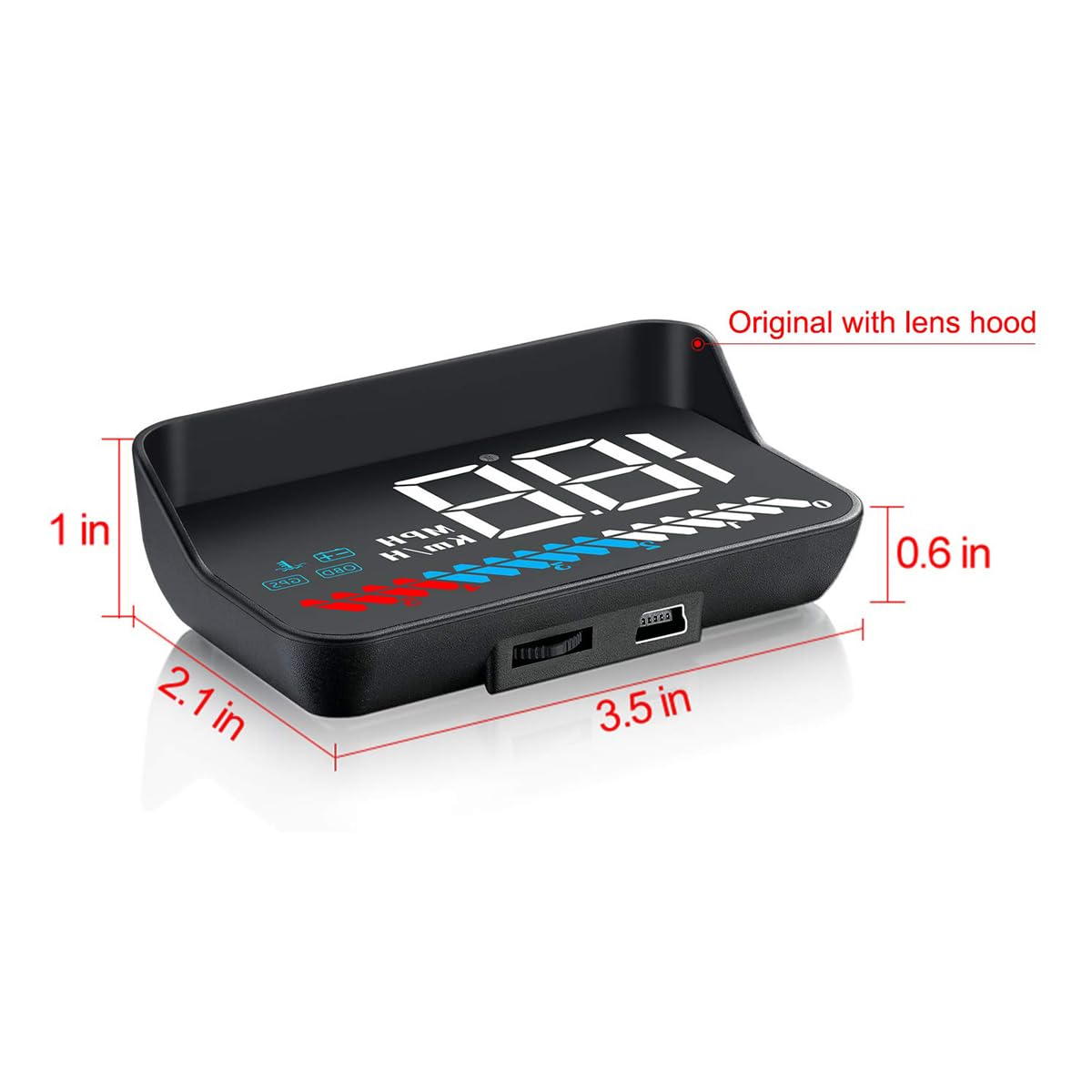 Head Up Display, Display HUD per Auto, GPS e OBD2, Head Up Display da 3,5 Pollici/Tachimetro per Auto/Misuratore della Temperatura dell'Acqua Allarmi di Sicurezza per la velocità del Motore