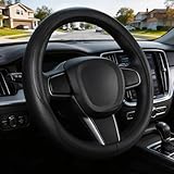 XCBYT Steering Wheel Cover for 14.5–15 Inch Steering Wheels, Microfiber Leather Steering Wheel Cover...