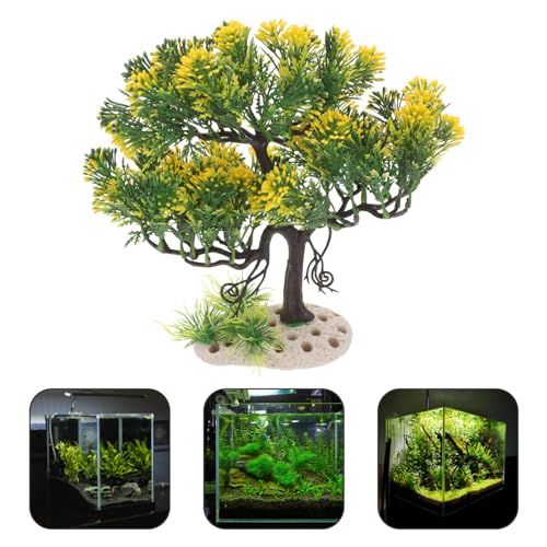 Image of NOLITOY Plastic Fake Aquarium Tree Lifelike Fish Tank Decor Realistic Simulation Plant