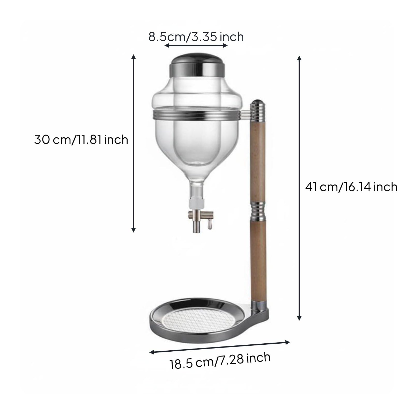 MagiDeal Sake Servidor Jarra de Borosilicato Bebidas Vasija de Cristal con Función de Refrigeración sin Diluir Adecuada para Hostelería Familiares, Maceta Cabeza Dragón Silv